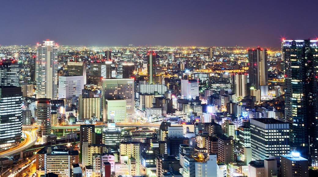 Night view of Osaka city skyline
