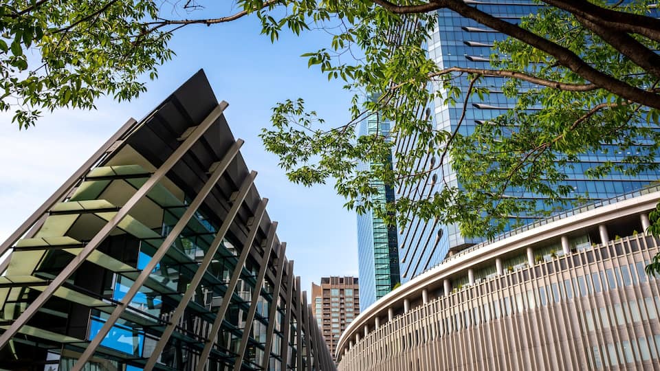 Umeda which includes a high rise building