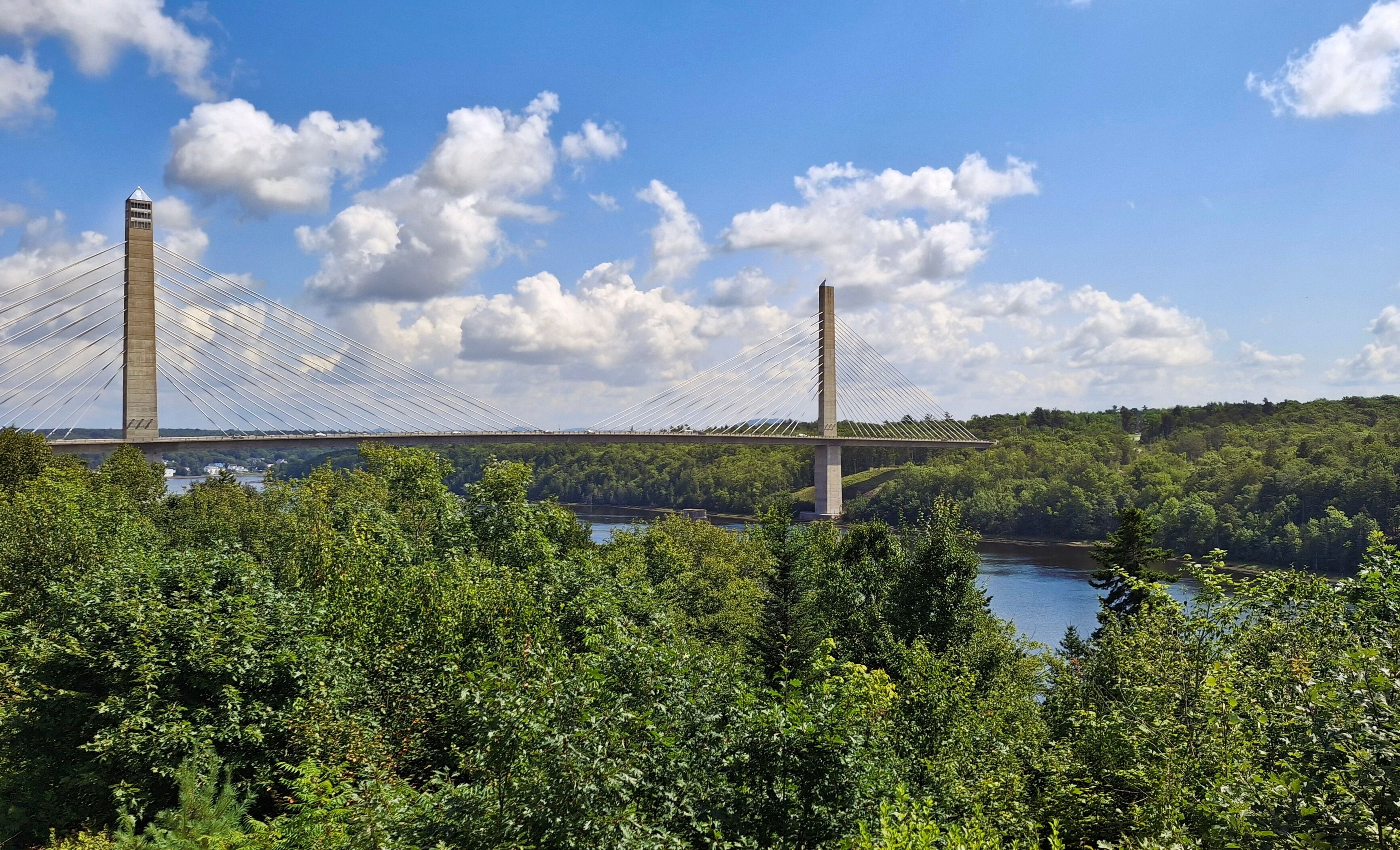 The Penobscot Narrows bridge and observatory in coastal Maine