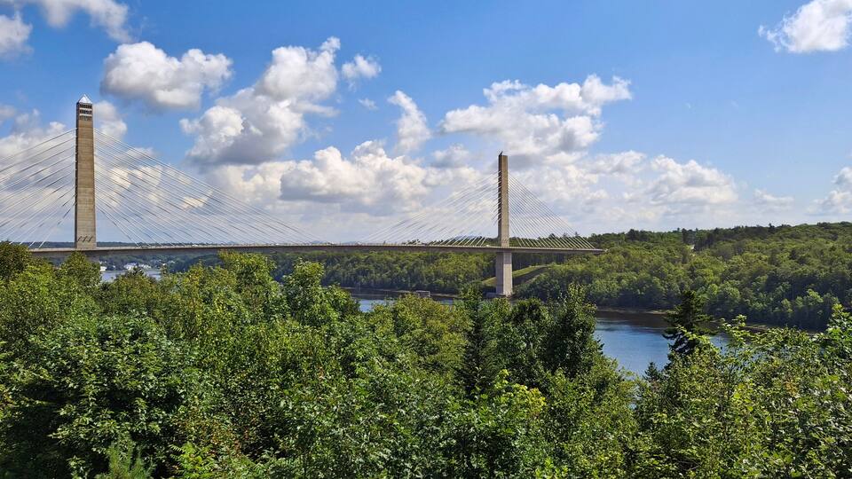 The Penobscot Narrows bridge and observatory in coastal Maine