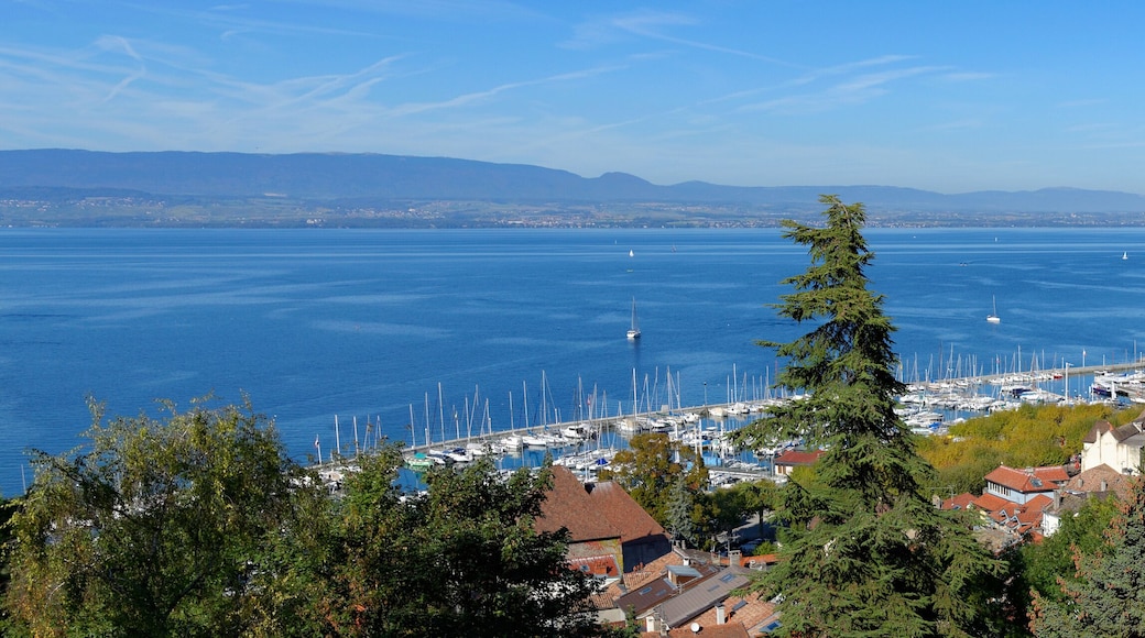 Vue sur le lac Léman depuis les hauteurs de la ville de Thonon-les-Bains en Haute-Savoie