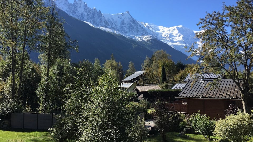 View on the Mont Blanc massif from Les Tines. Just gorgeous!!!