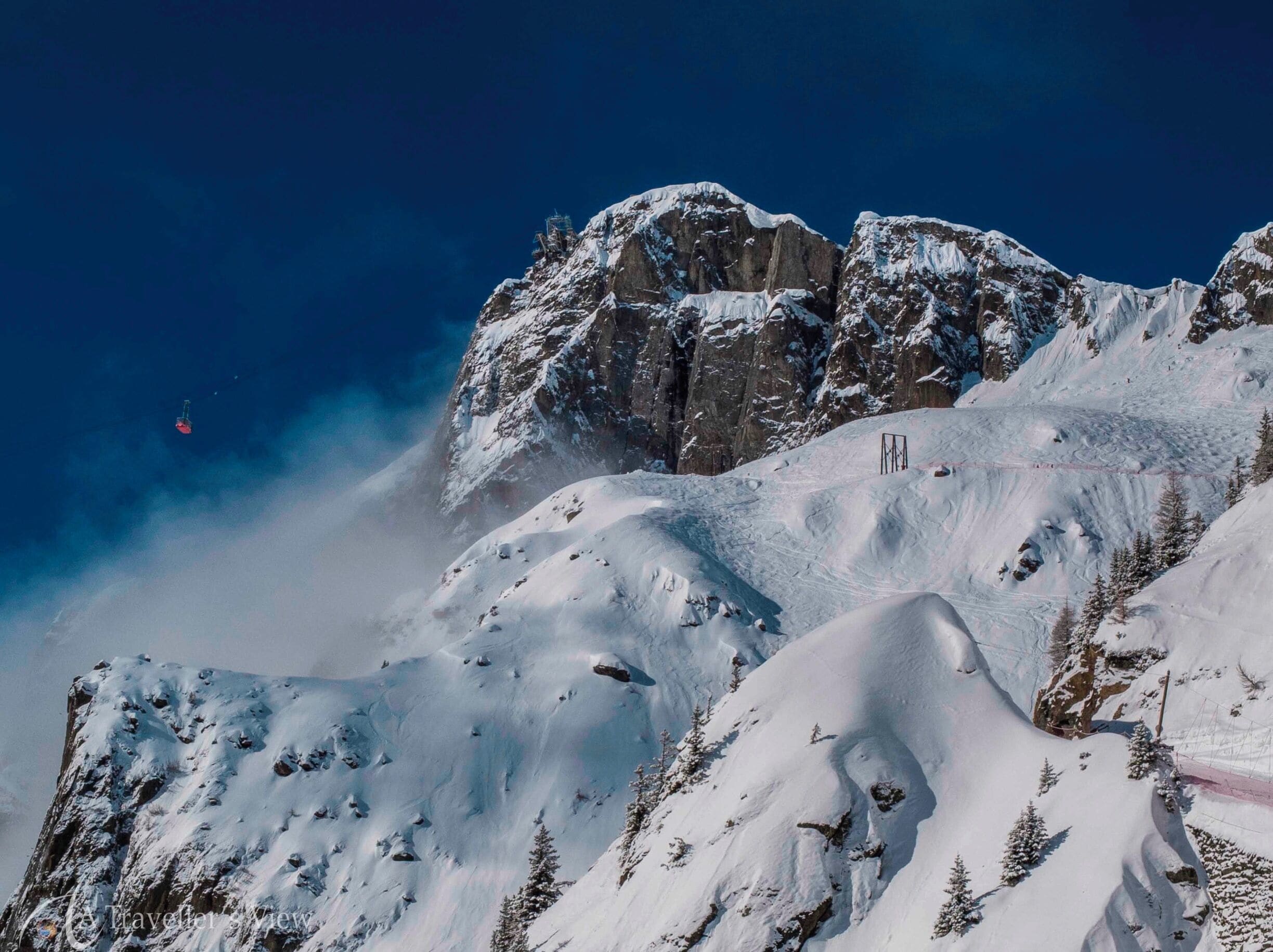 The very top of Le Brevent. There are two cable case leading to the top of this mountain. this photos was taken only half way up. An great ski area that starts right in the centre of Chamonix.

#Snow
