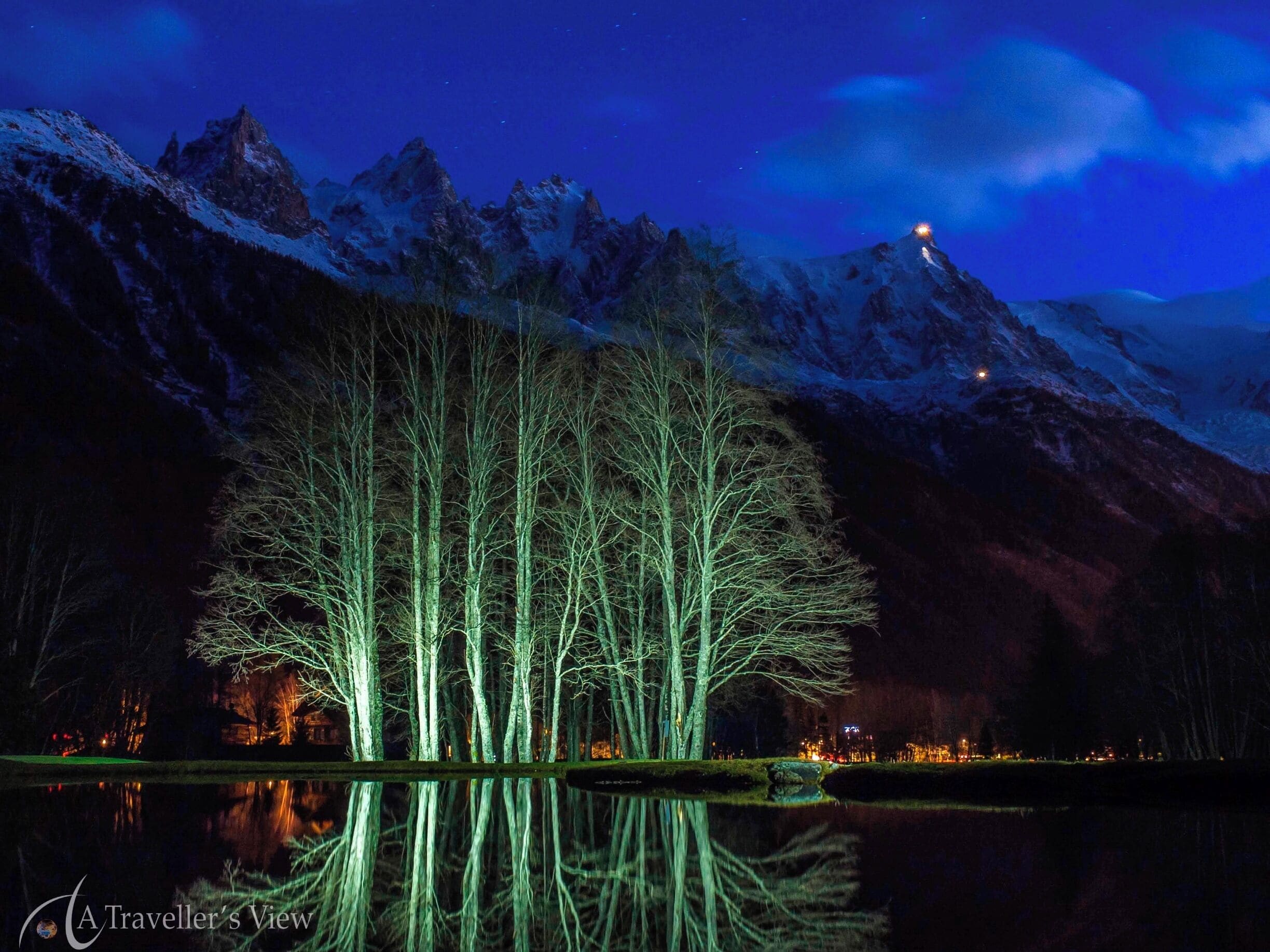 The Aiguille du Midi as seen from the Chamonix Golf course.