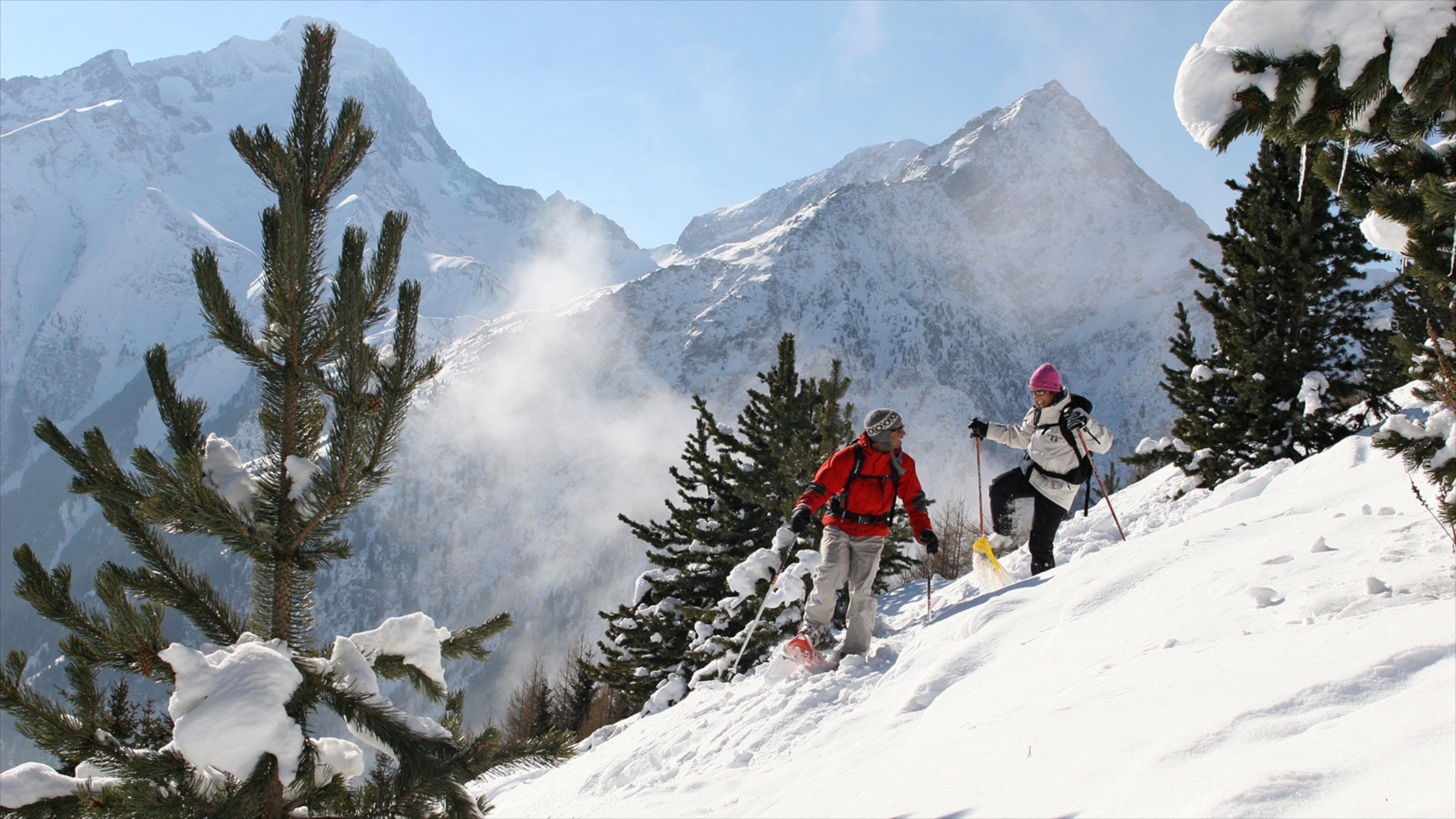 Les 2 Alpes showing mountains, cross country skiing and snow