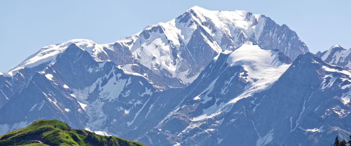 Mont Blanc vu depuis le col des Saisies, Savoie, France