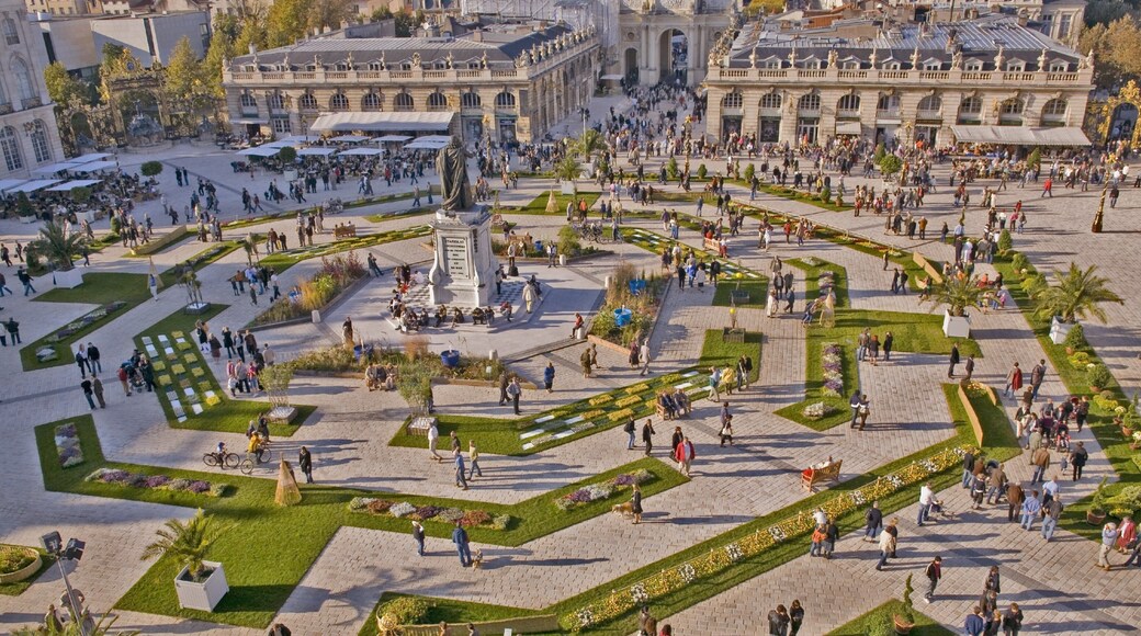 Nancy which includes a city, a monument and a square or plaza