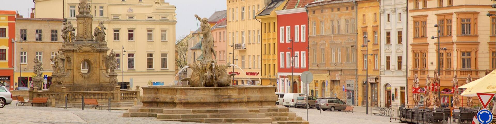 Olomouc showing a square or plaza and a city