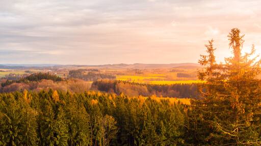 Panoramic landscape of Vysocina Mounstains, Czech Republic.