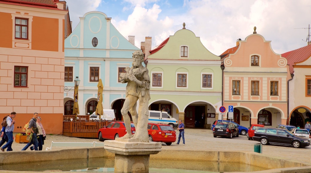 Vysocina og byder på en by og et springvand