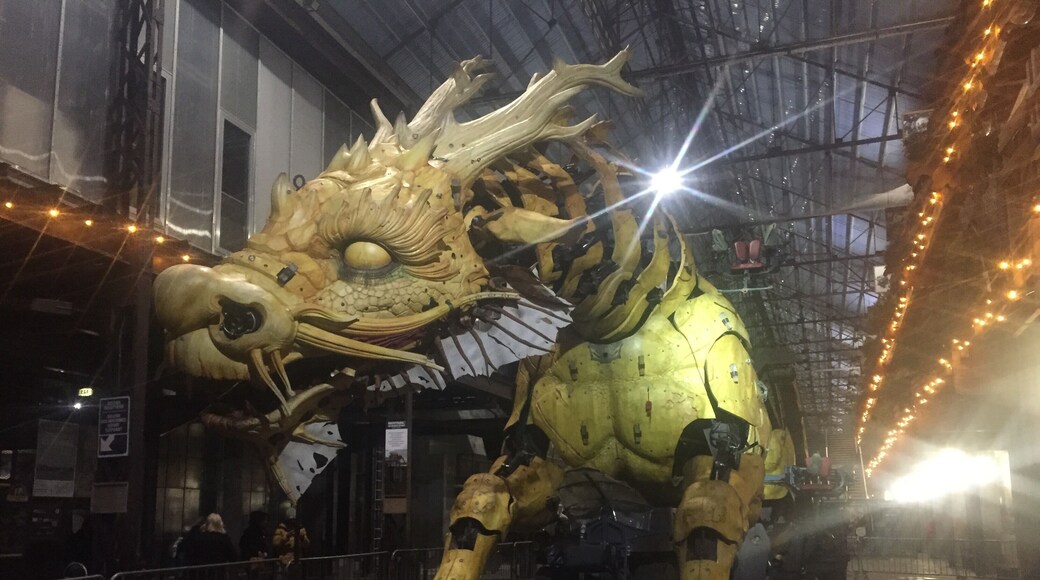 #Culture #Art #Upcycling
Have you heard about the Elephant from Nantes? Here discover the dragon-horse! Built by Deluxe, an association specializes in upcycling old mechanisms from endend boat buildings activity to create giant iron monsters. Here is the dragon-horse, 10meters high, which can send some fire to passants and held other on its neck when walking (yes, it walks). It has been created for HongKong parade and is a perfect mixture between recycling, artistic, artisanal, mechanic and creative activities! No longer in Nantes, this picture has been took few days before its departure for HongKong!