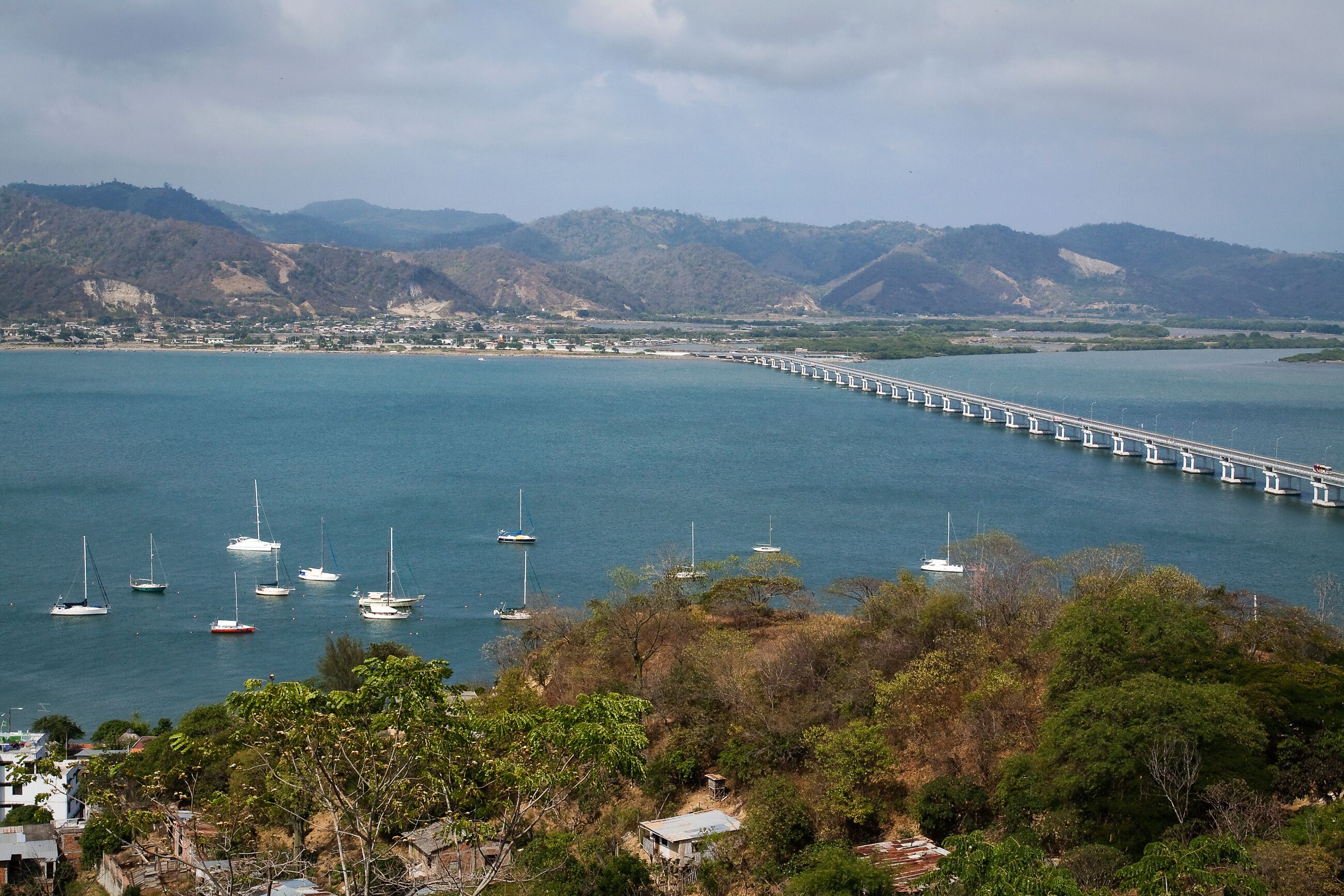Beautiful landscape of the bridge that connects San Vicente with