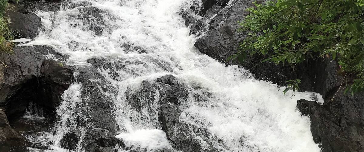 Right behind town by the docks.