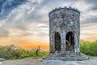 At the top of Mt Battie in Camden, Maine is this tower, constructed in 1921 as a WWI Memorial. There used to be a hotel on this site, but it was torn down in 1920. The tower was built on the site on the former hotel, and several stones from the hotel were used in the construction of the tower. There's a rather strenuous hike to the top of the mountain, but you can also drive right to the top within Camden Hills State Park. #mabattie #camden #camdenhills #maine #sunset #tower #goldenhour