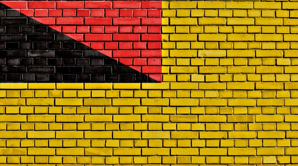 flag of Negeri Sembilan painted on brick wall