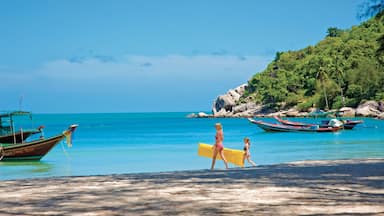 Ko Pha-ngan which includes tropical scenes, general coastal views and a beach