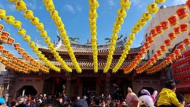 Crowds of people visit the Lukang Mazu Temple during the Lunar New Year (Changhua County, Taiwan)