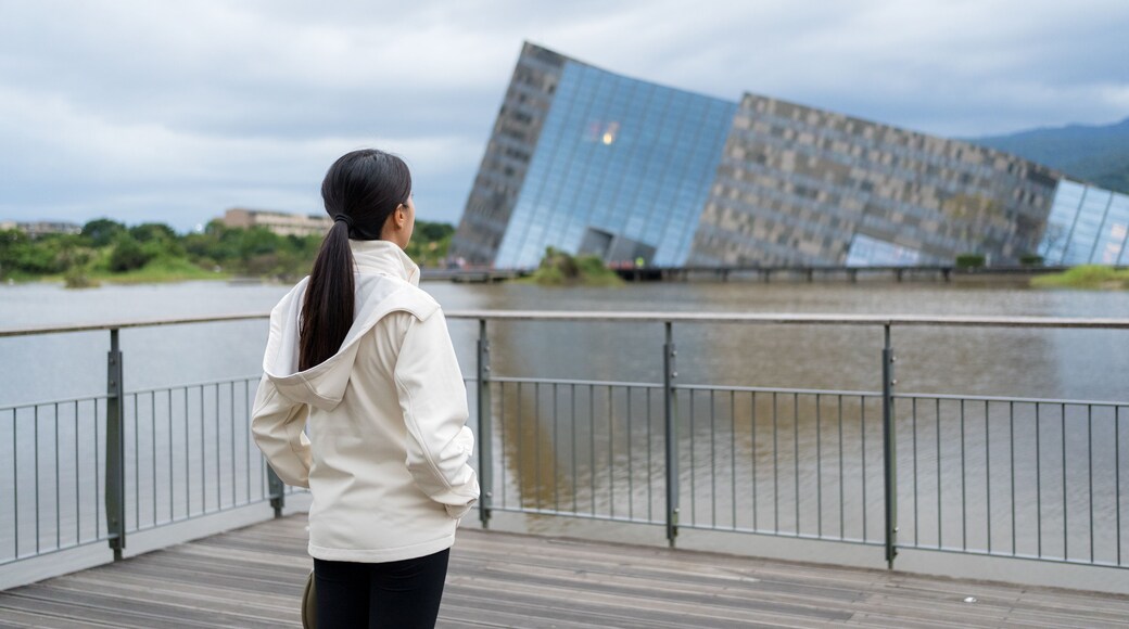 Woman go travel and visit Lanyang Museum in Yilan of Taiwan