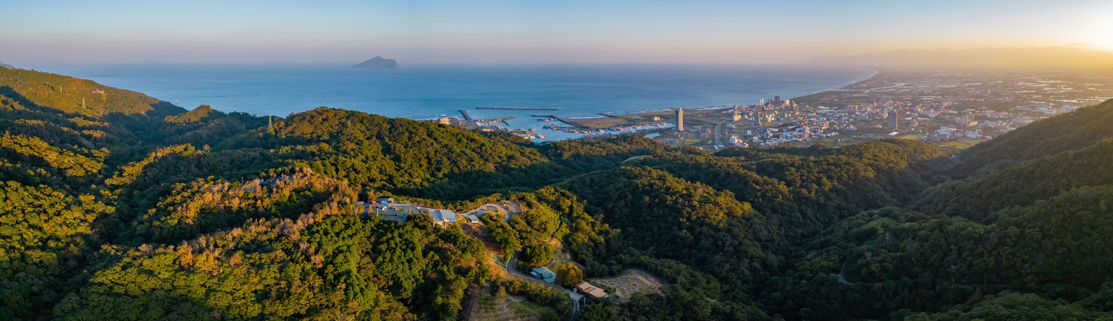 Aerial view of the landscape of Toucheng Township area