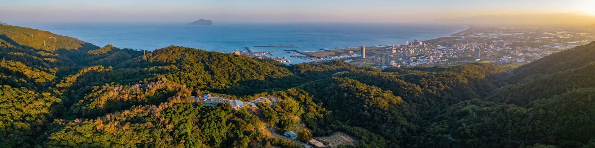 Aerial view of the landscape of Toucheng Township area