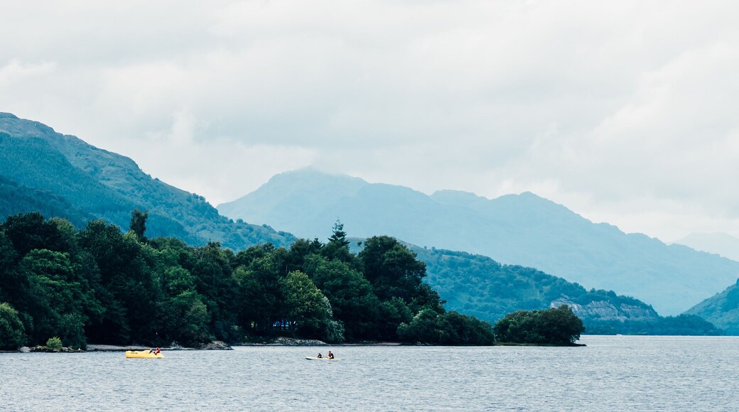 Perfect Summer Day at Loch Lomond near Luss, Scotland, UK, banner size