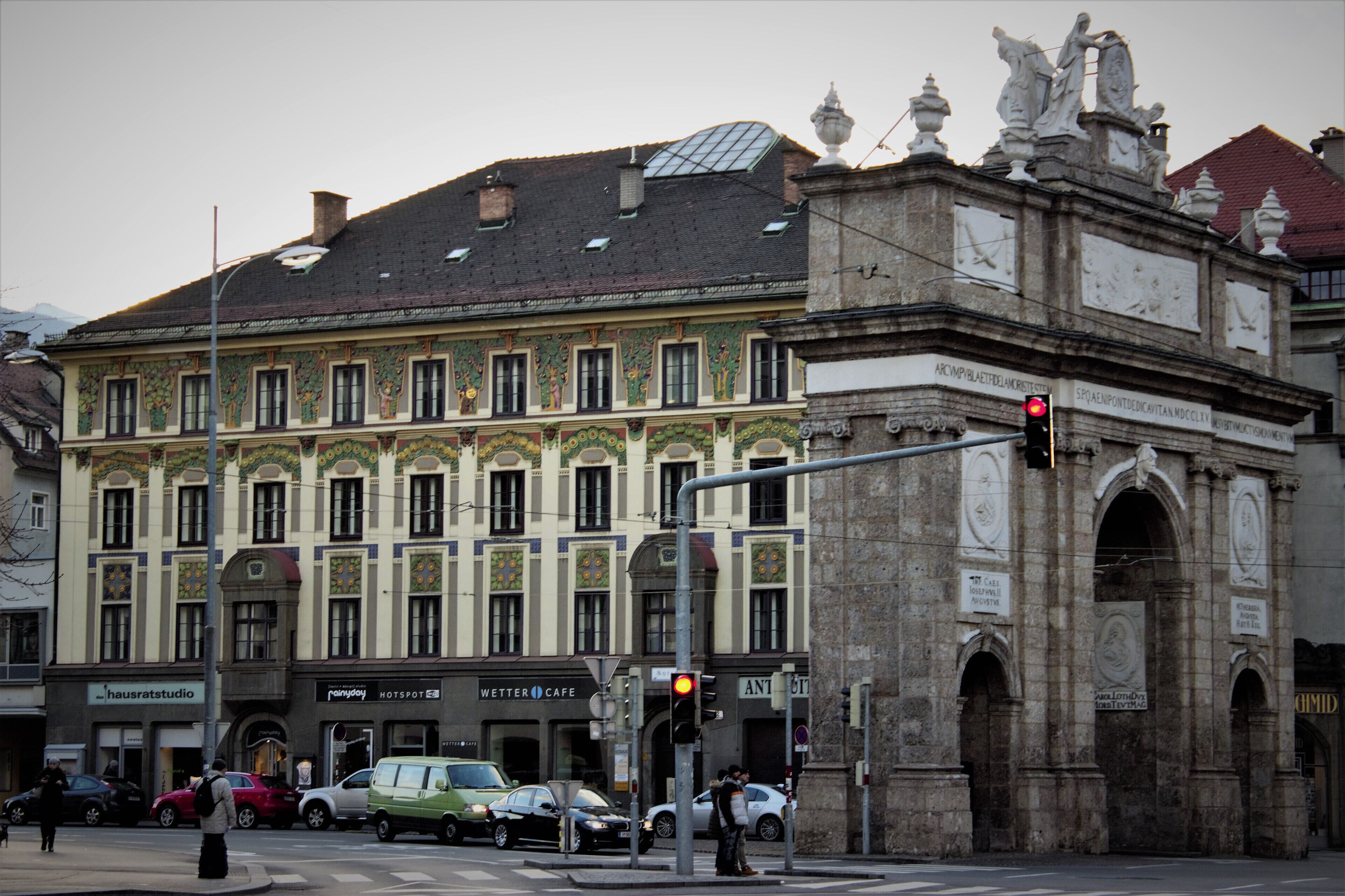 Roman-style triumphal arch, built by Empress Maria Theresa in 1765 to celebrate her son’s wedding.