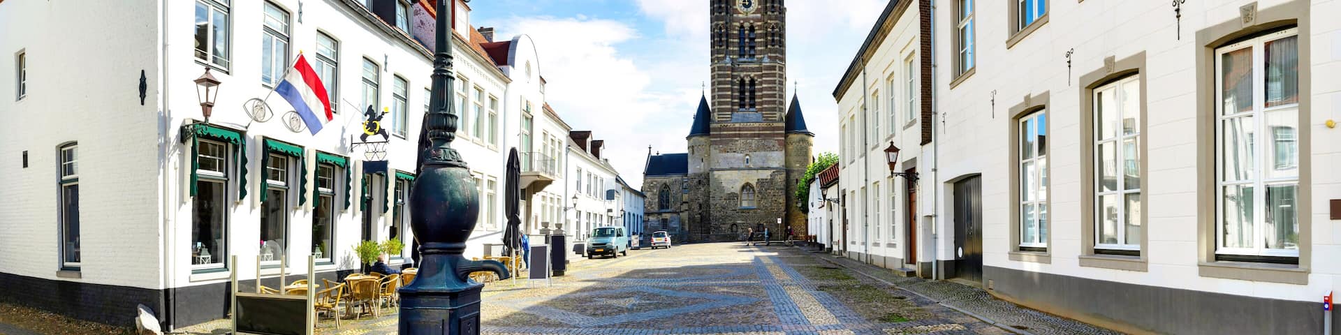 Historic city of Thorn in Limburg, Netherlands, known for its white houses