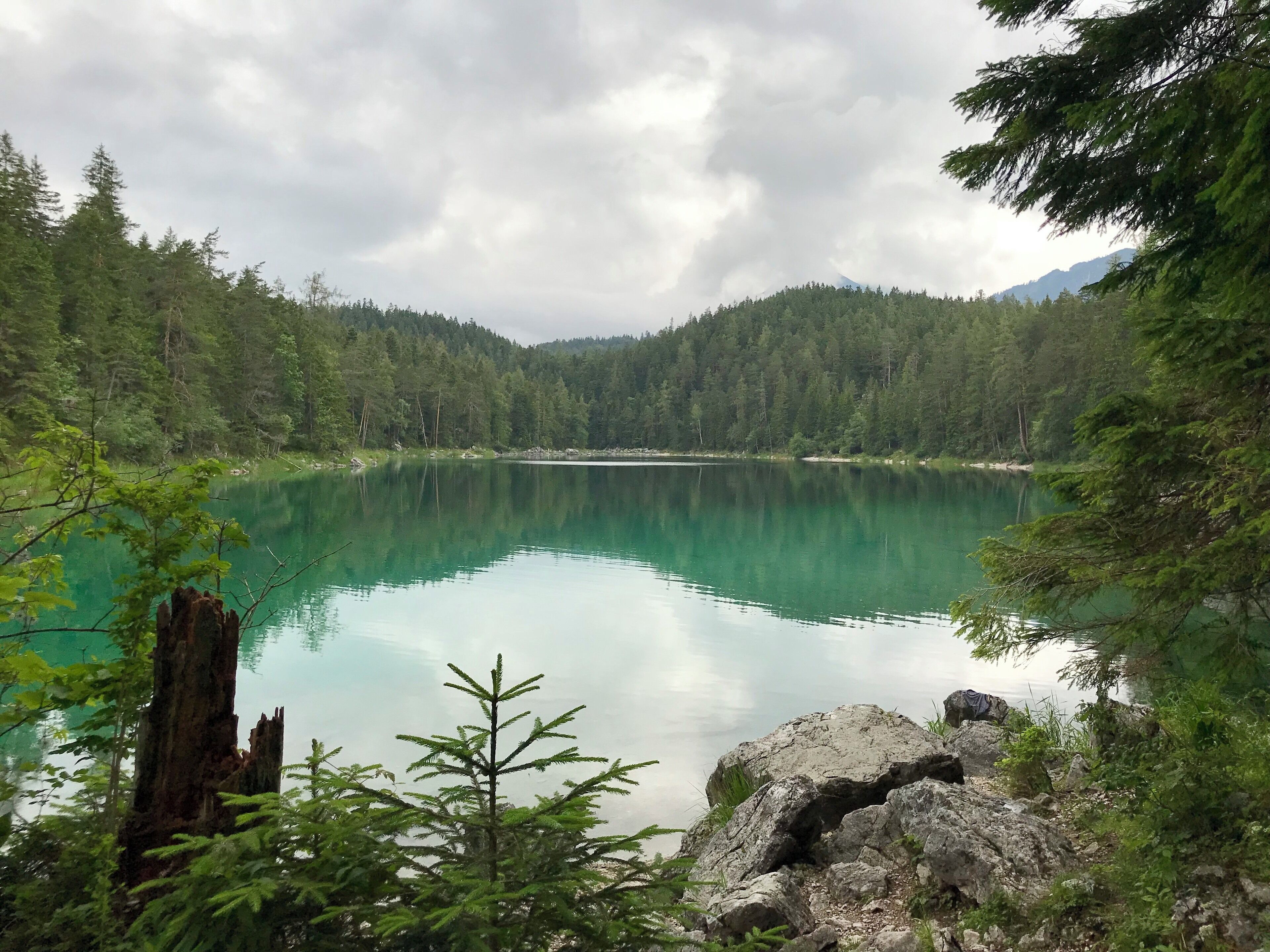 The crystal clear water of this lake had all kinds of beautiful colors ranging from blue to turquoise. We hiked the loop around the lake which was about 7km leading us along the lake and through partial forest.