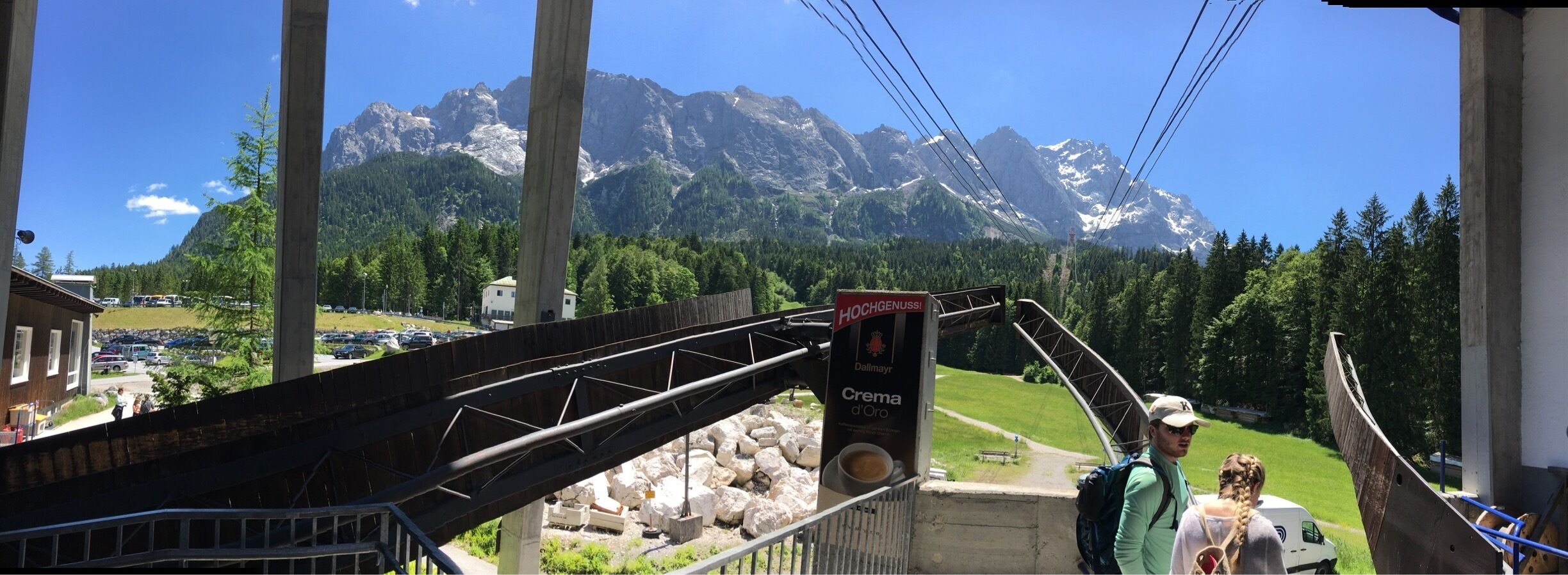 The accent by cable car to the top of the Zugspitz. Garmisch, Germany. 