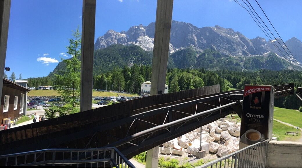 The accent by cable car to the top of the Zugspitz. Garmisch, Germany.