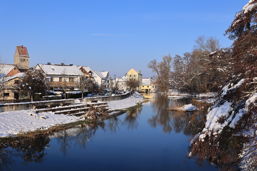 Blick auf die Altstadt von Bad Gögging in Bayern