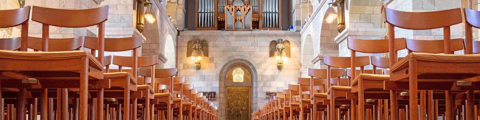 Viborg, Denmark on august 25, 2022; Shot from the inside of the Cathedral at Viborg, Denmark