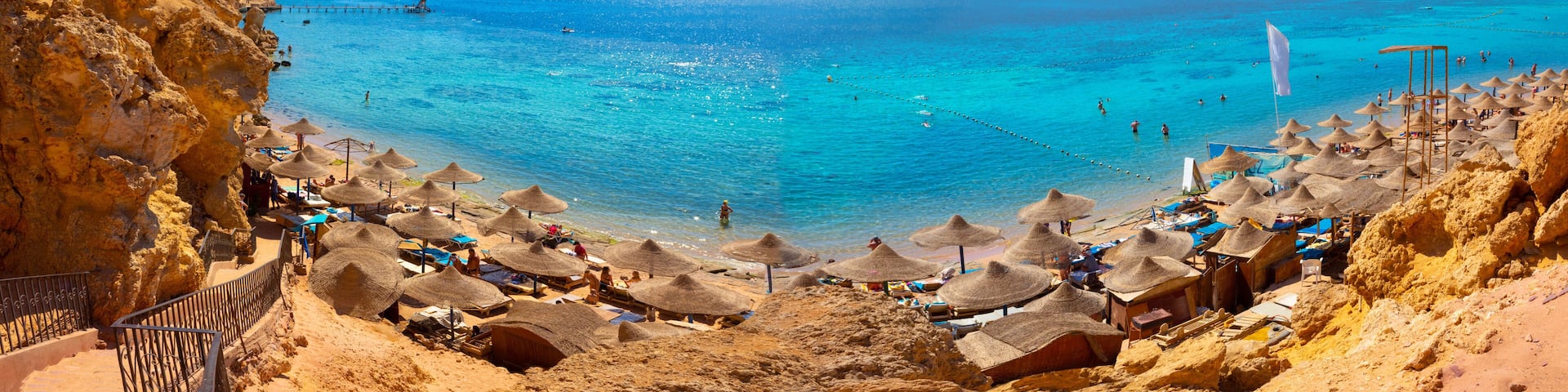 Reefs on Red sea beach resort in Egypt
