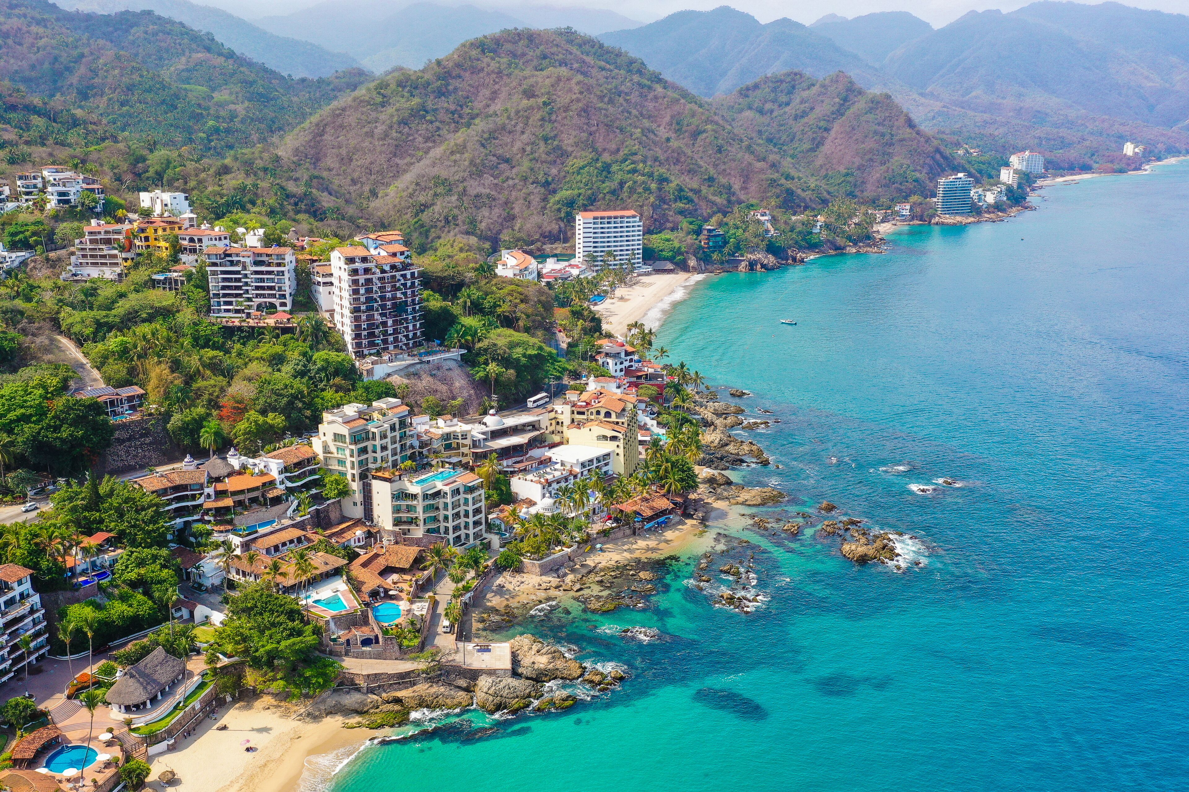 The beautiful beach of Conchas Chinas in Puerto Vallarta