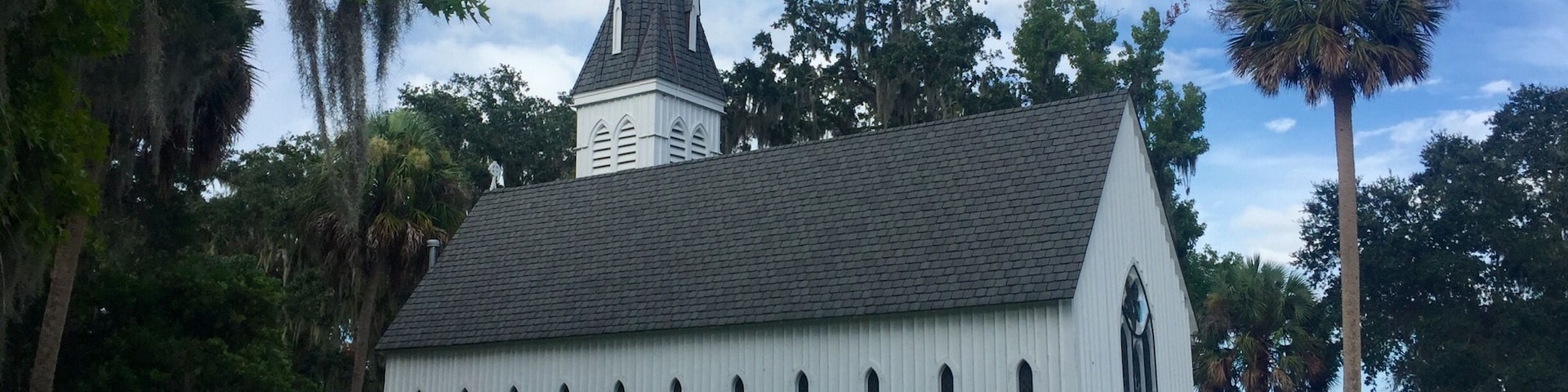 This church was organized in 1878. Beneath each window you will see a fire escape. Absolutely beautiful location on the St. John's River.