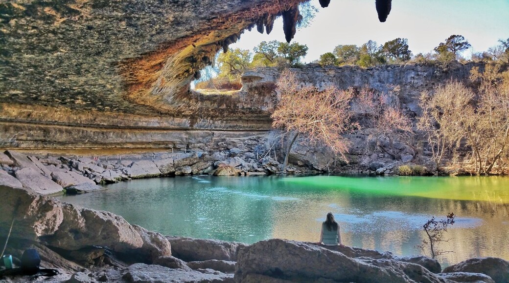 This is a popular swimming hole west of Austin ...so popular, that in summer, reservations are required. But in winter, reservations are not needed, it is uncrowded, and just as beautiful.