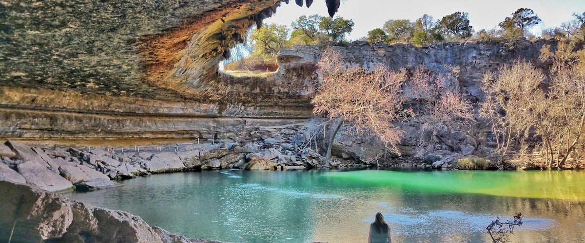 This is a popular swimming hole west of Austin ...so popular, that in summer, reservations are required. But in winter, reservations are not needed, it is uncrowded, and just as beautiful.