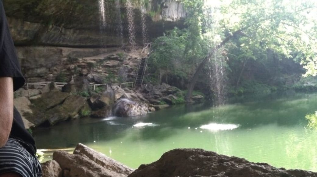 Swimming with the boy.