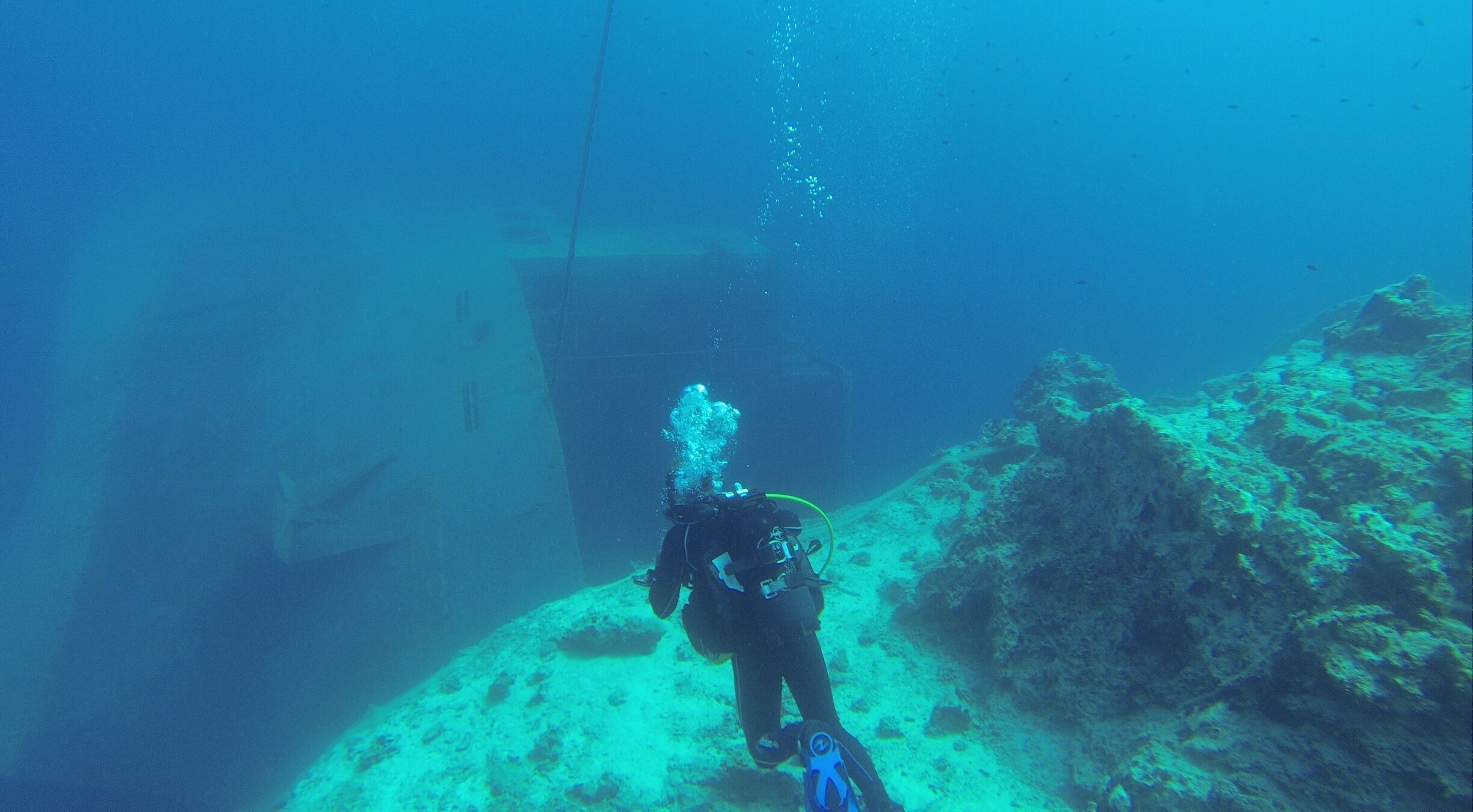 Great wreck dive on the Avantis III which sank in 2004. 