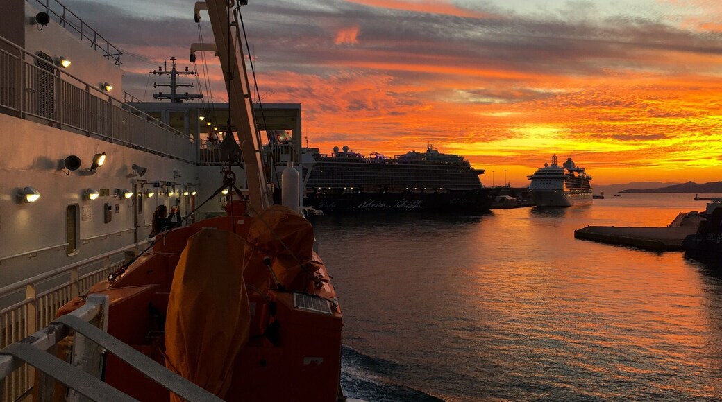 November's sunset... leaving with the boat from the port of Piraeus...