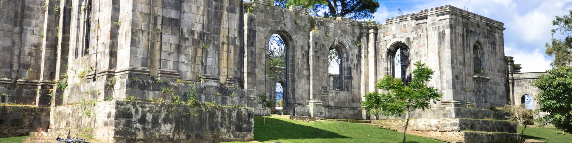 Santiago Apostol Parish Ruins in in the city of Cartago, Costa Rica. The site was never completed and what had been built was destroyed by numerous earthquakes.
