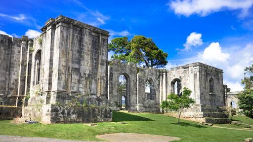 Santiago Apostol Parish Ruins in in the city of Cartago, Costa Rica. The site was never completed and what had been built was destroyed by numerous earthquakes.