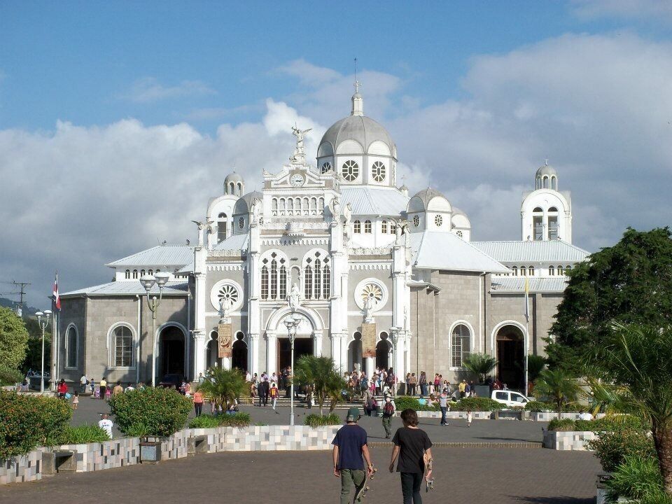La Basílica de Nuestra Señora de los Ángeles, a Roman Catholic basilica built in 1639 in Cartago, Costa Rica. 