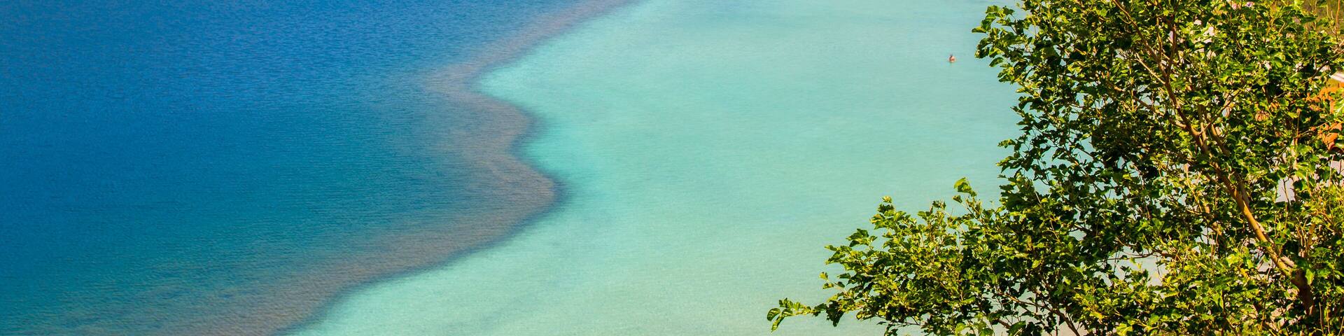 Freshwater lake in village Kavros in Crete island, Greece
