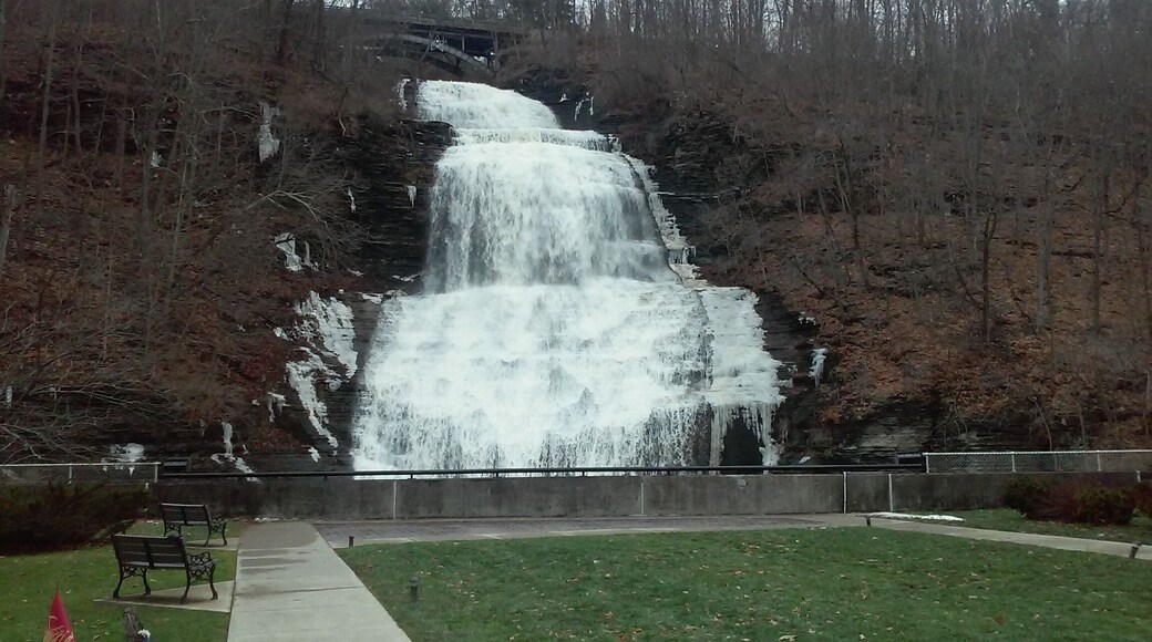 Shequaga Falls at Montour Falls at the end of the Glorious T Historical District.