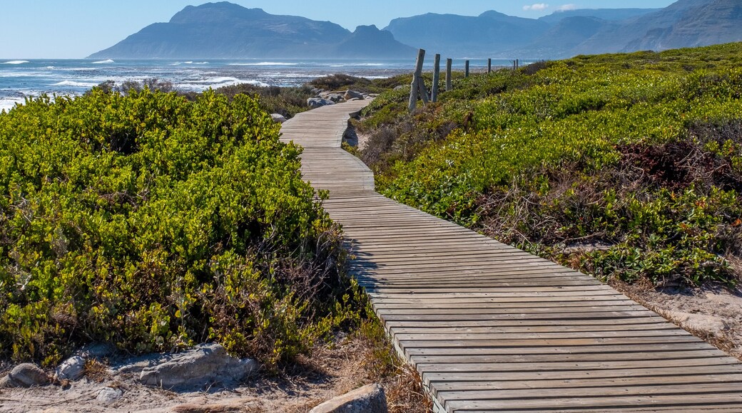 Hout Bay from a beach walkway in Kommitjie, Cape Town, south africa