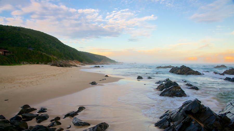Keurboomstrand qui includes plage de sable, scènes tranquilles et vues littorales