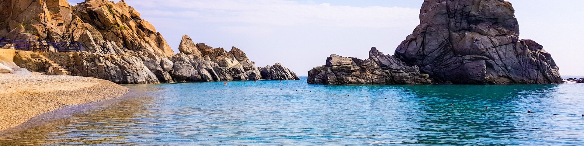 View of Pietragrande Cliff, placed in Stalettì, Catanzaro, Calabria, Italy.