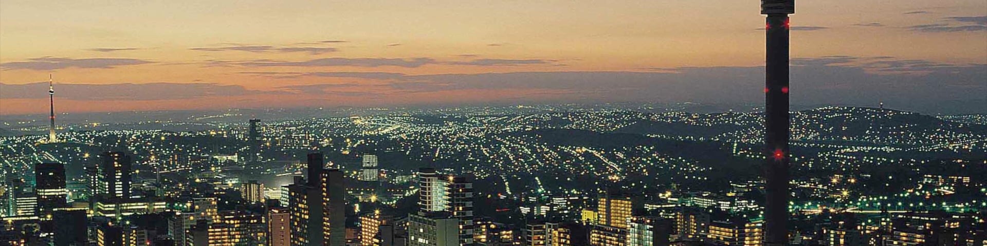 โจฮันเนสเบิร์ก แสดง วิวเมือง, พระอาทิตย์ตก และ ย่านธุรกิจใจกลางเมือง