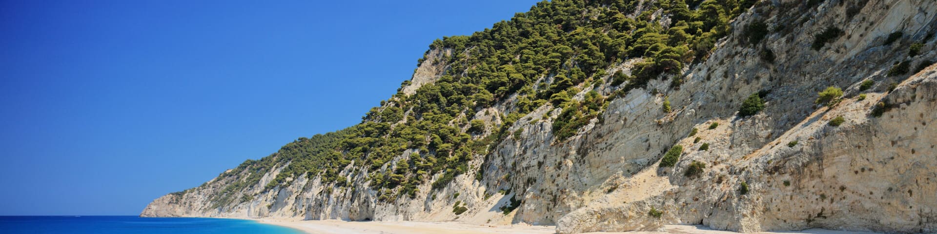 Detailed panorama of Egremni beach on the island of Lefkada